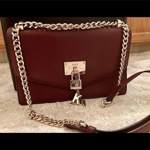 DKNY Elissa Shoulder Bag in Dark Red